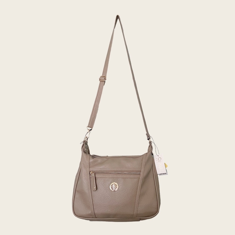 Cee Klein New York Beige Mushroom Crossbody Purse